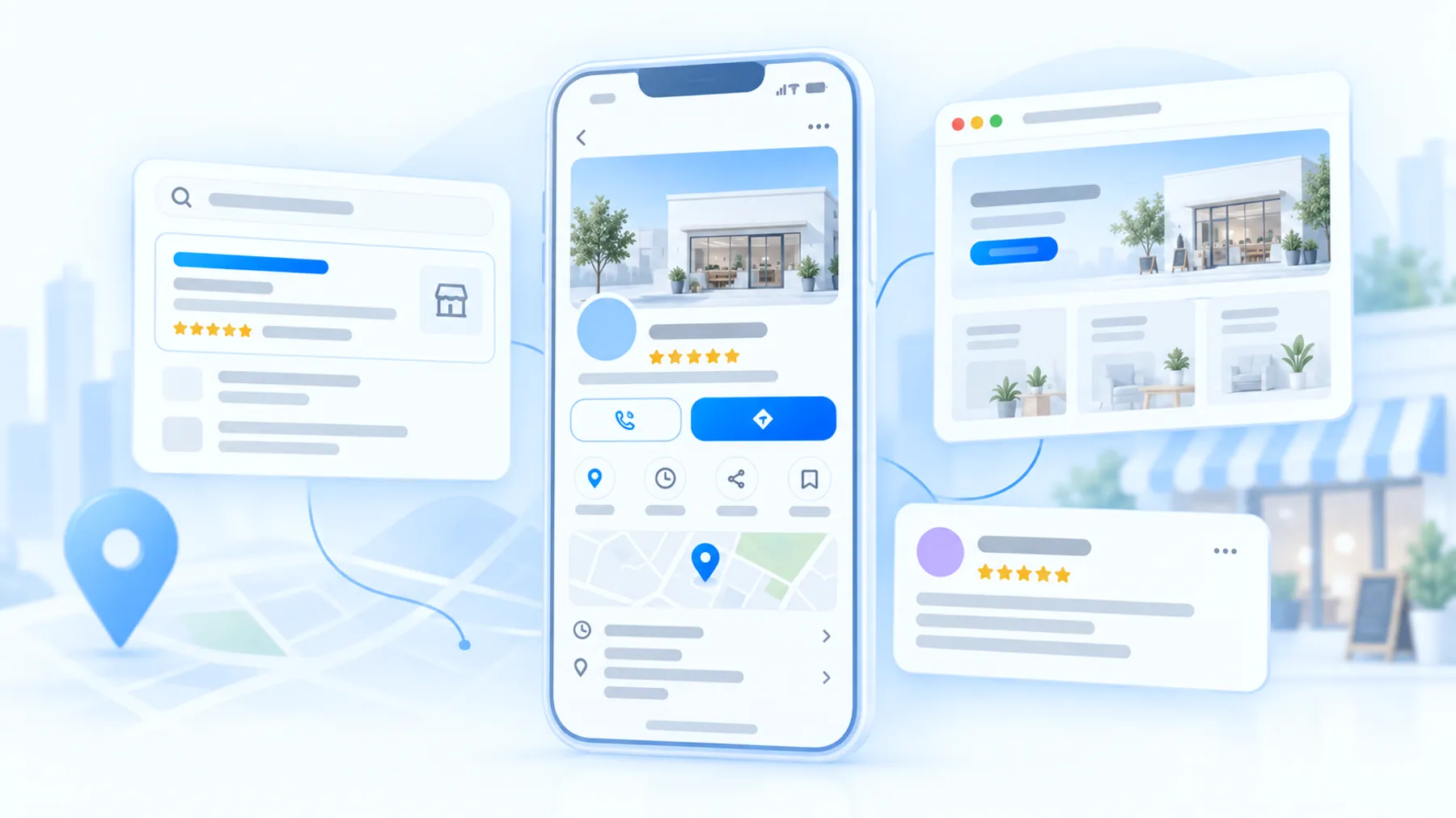 A business website shown in its desktop and mobile layouts